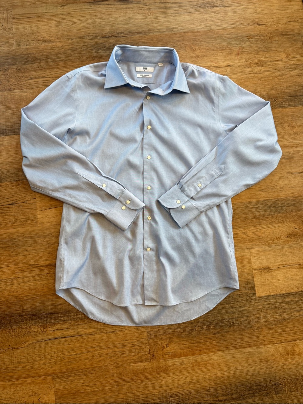 Uniqlo Men’s Pale Blue Super Non Iron Slim Fit Shirt XL